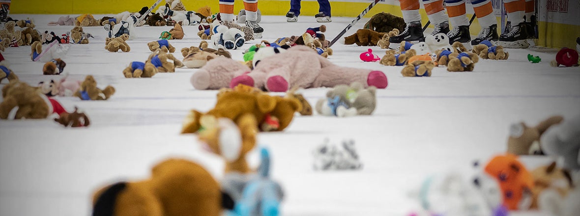 Sound Tigers Host Hartford For Teddy Bear Toss